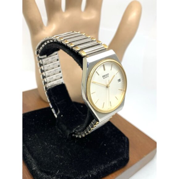 Seiko Men's Watch 6432-7019 Vintage Quartz Silver Dial Date Two Tone Steel 33mm - Picture 14 of 14